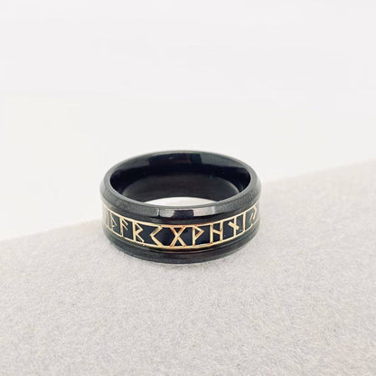Viking Runes Titanium Steel Ring