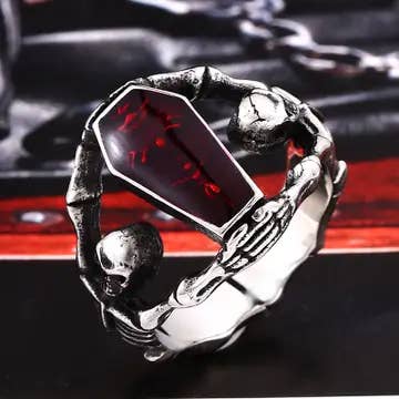 Purple Vampire Coffin Ring