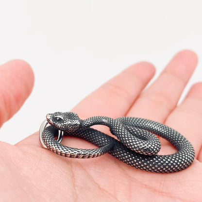 Blackening Stainless Steel Snake Pendant on Chain