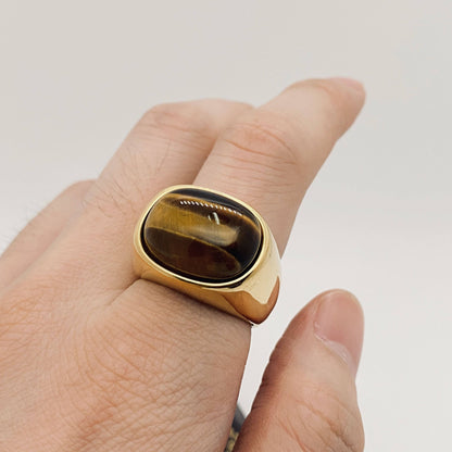Tiger Eye Signet Ring