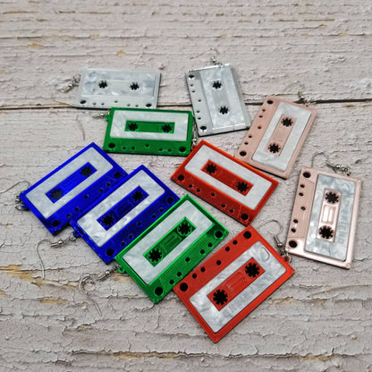 Mix Tape Retro Cassette Hoop Earrings