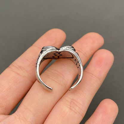 Angel & Devil Split Heart Adjustable Ring