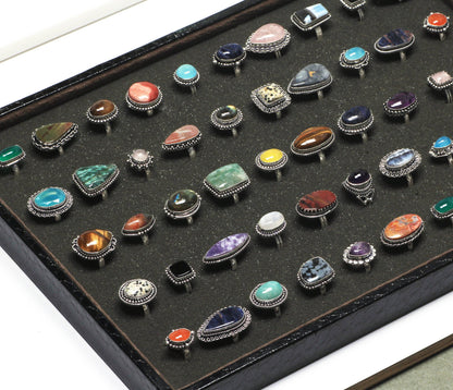 Gemstone Silver Plate Rings * Various Sizes & Stones