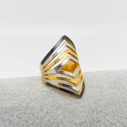 Stainless Steel Geometric Hollow Ring