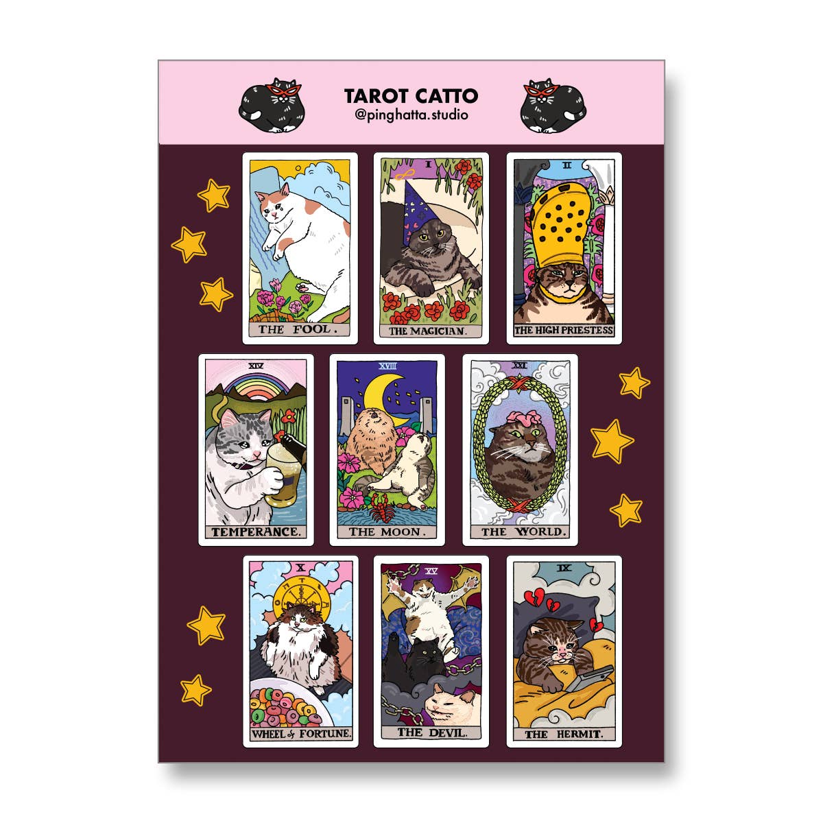 Tarot Cat Sticker Sheets