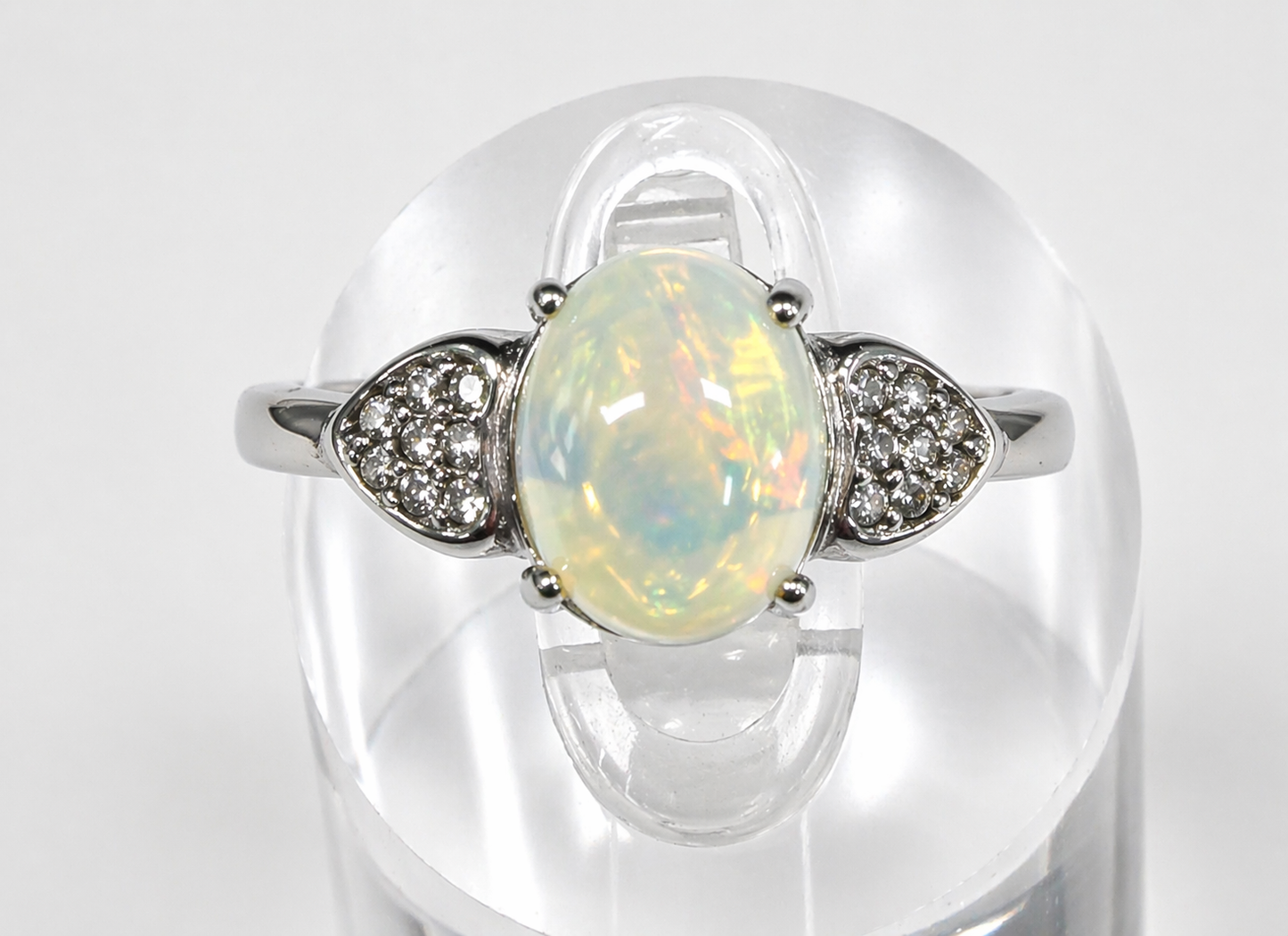 Natural Opal Stainless Steel Ring