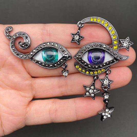 Vintage Style Rhinestone Inlaid Evil Eye Post Earrings