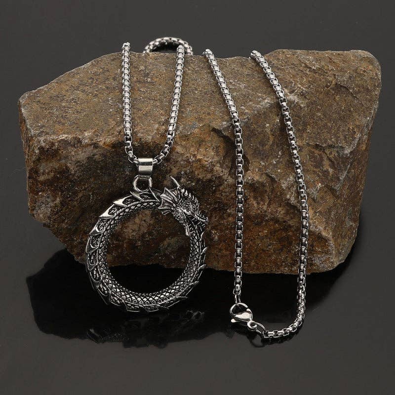 Viking Dragon Pendant Necklace