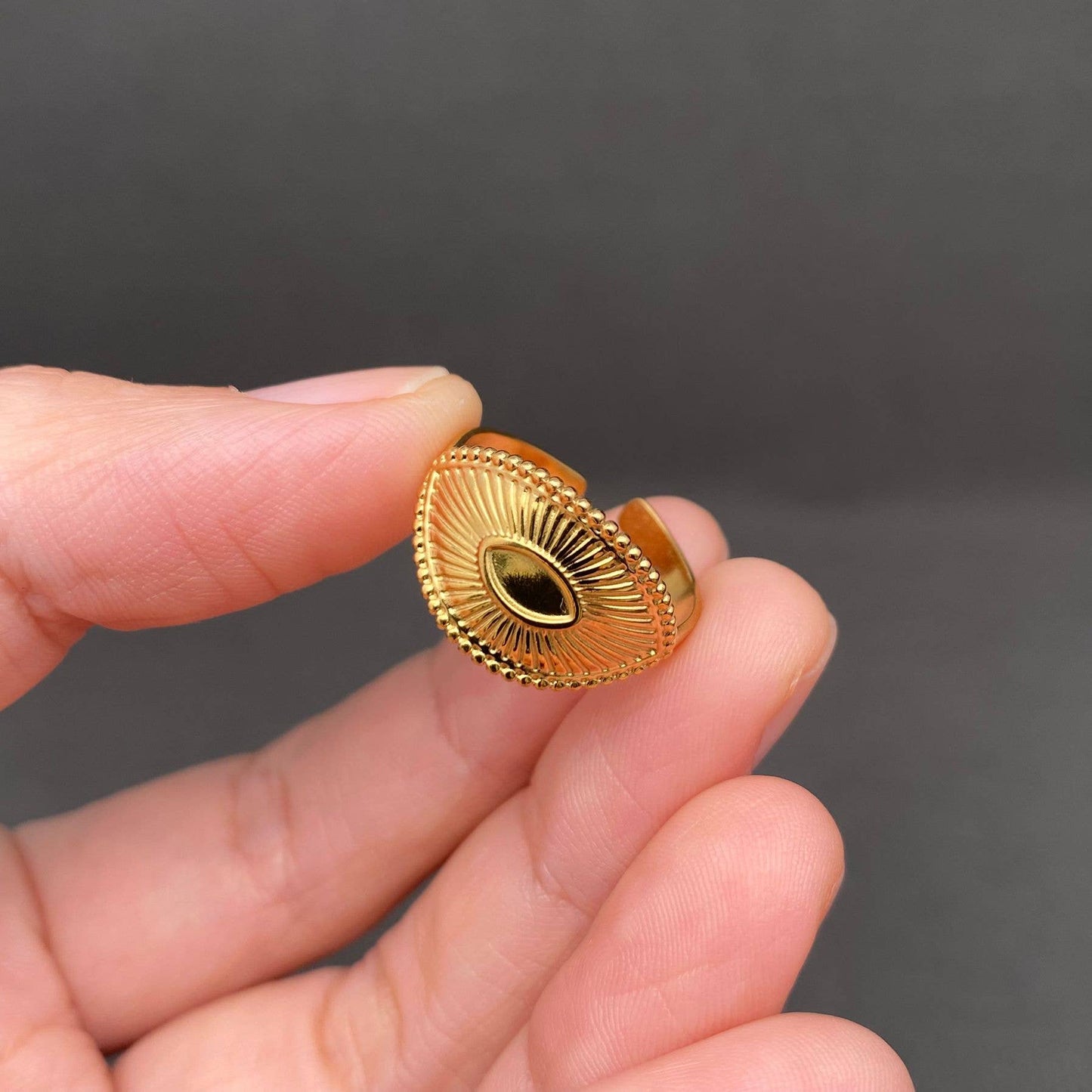 18K Gold Plated Planchette Ring