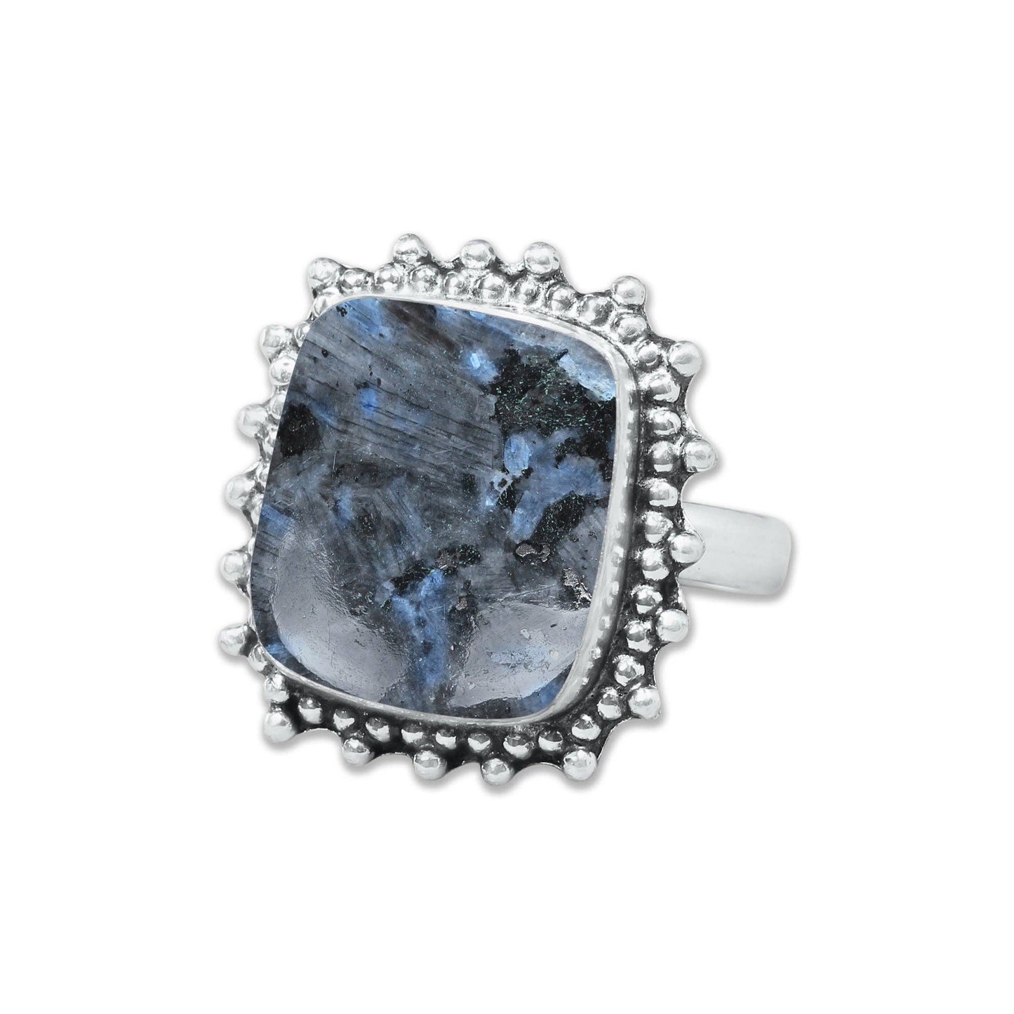 Larvikite Rings ☆ Norwegian Moonstone ☆ Handmade, Silver-Plated