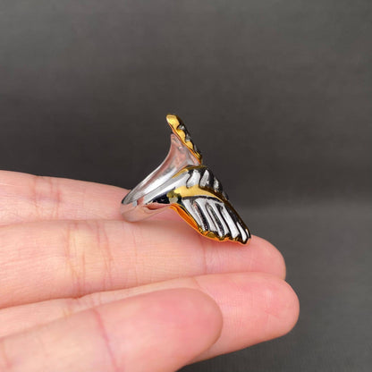 Two-tone Leaf 18K Gold Plated Ring
