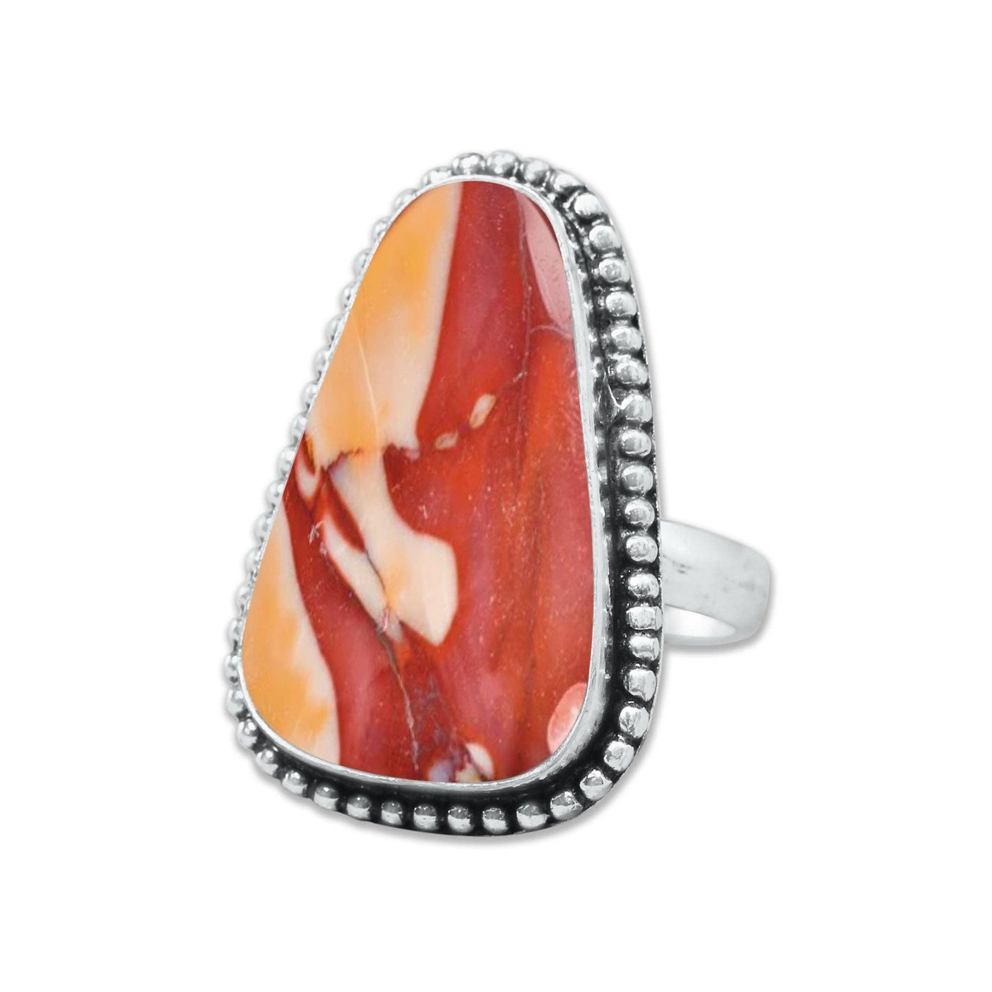Mookaite Jasper Rings – Handmade, Silver-Plated ☆ Bold Earth Tones