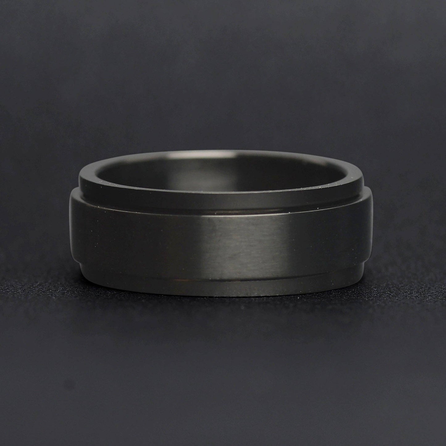 Black Enamel Stainless Steel Spinner Ring