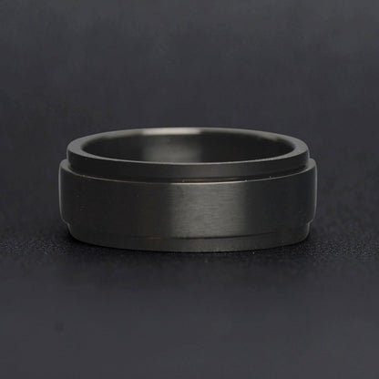 Black Enamel Stainless Steel Spinner Ring