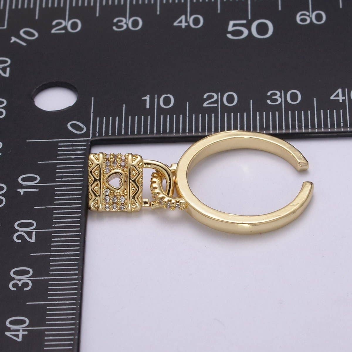 Lock Ring ☆ Cuff Open Padlock Adjustable Ring