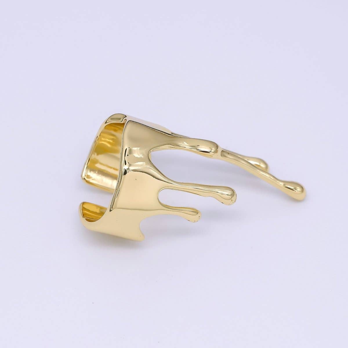 24K Gold Filled Liquid Drip Adjustable Open Ring