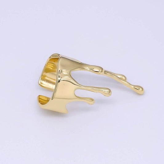 24K Gold Filled Liquid Drip Adjustable Open Ring