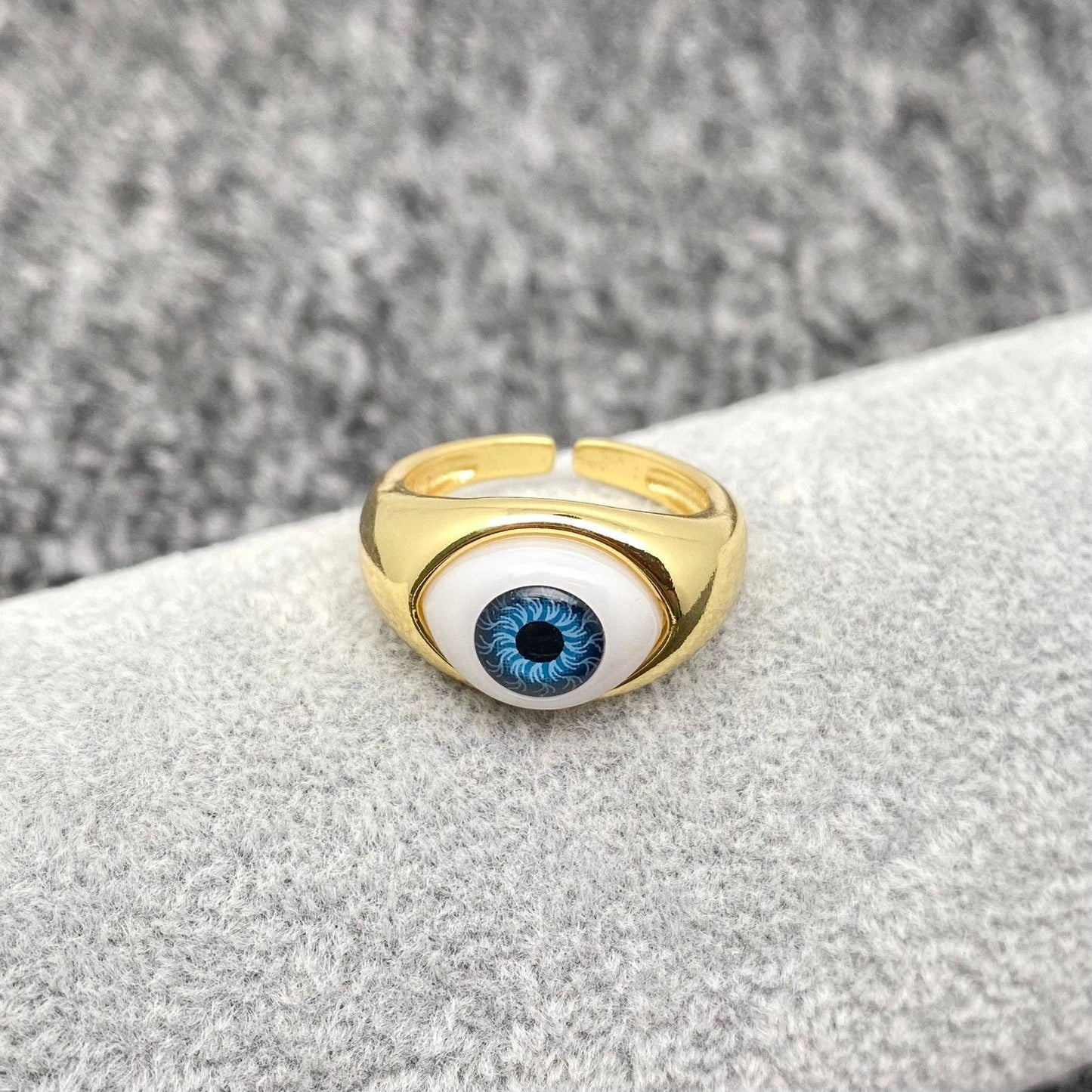Brown Evil Eye 👁 Gold Plated Ring
