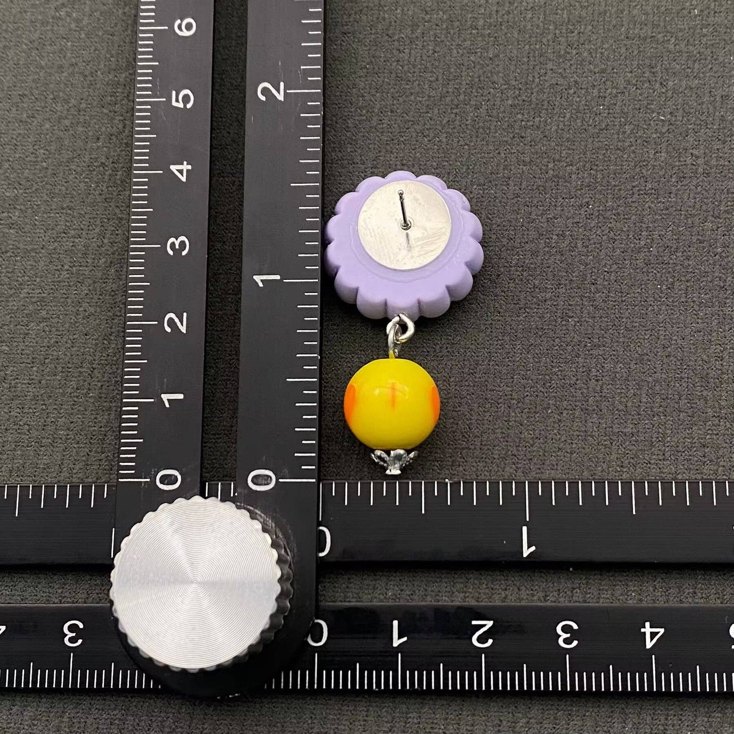 Sunflower Clown Face Doll Earrings - Y2K