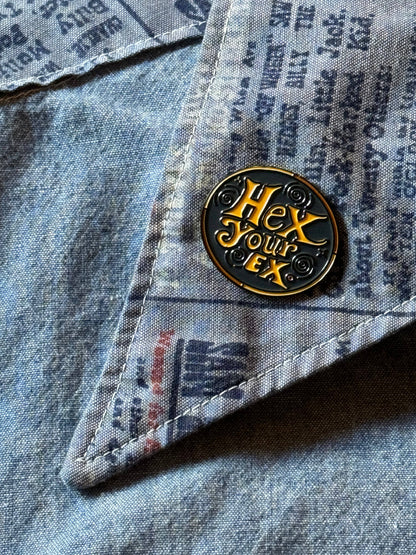 Hex Your Ex Enamel Lapel Pin | Witchy Breakup Revenge Pin