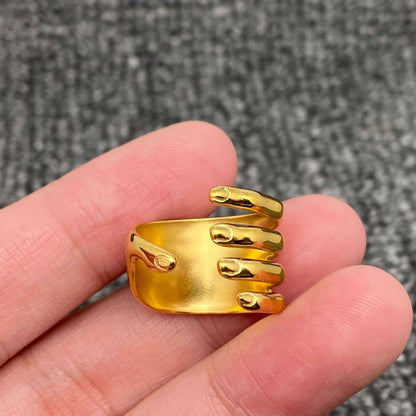 Helping Hand 18K Gold Plated Ring