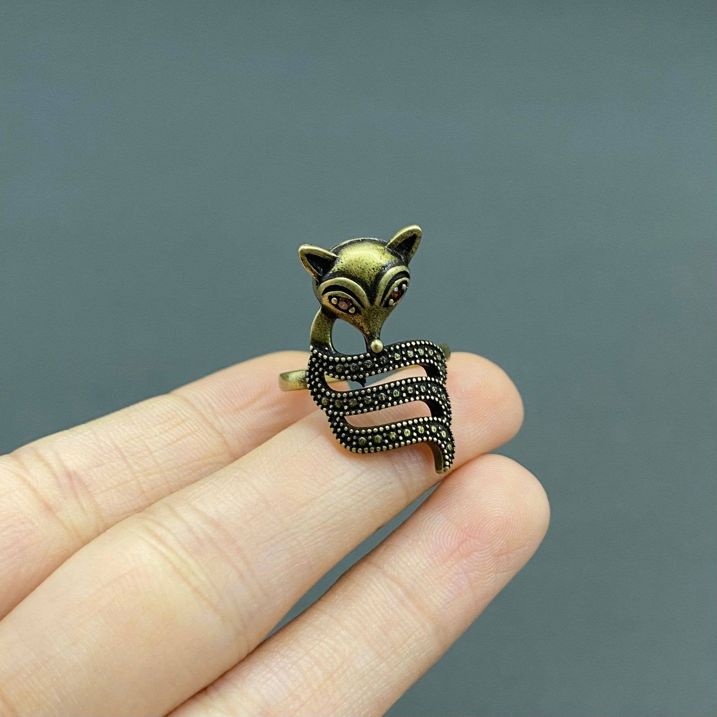 Fox Bronze Adjustable Ring ☆ Vintage Style