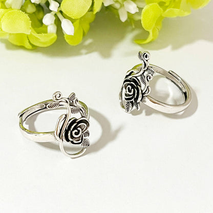 Vintage Hollow Rose Floral Adjustable Ring