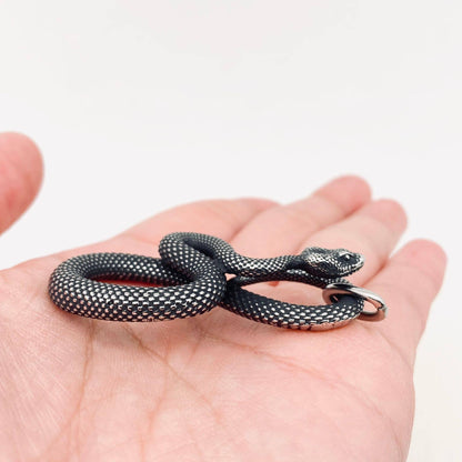 Blackening Stainless Steel Snake Pendant on Chain