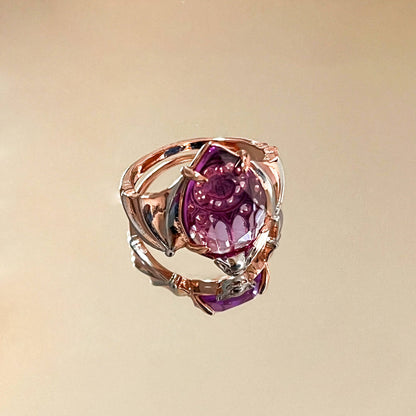 Creative Bat Ring with Purple Diamond, Fashion Statement Jew