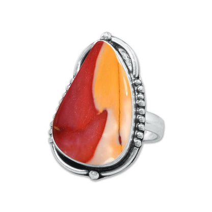 Mookaite Jasper Rings – Handmade, Silver-Plated ☆ Bold Earth Tones
