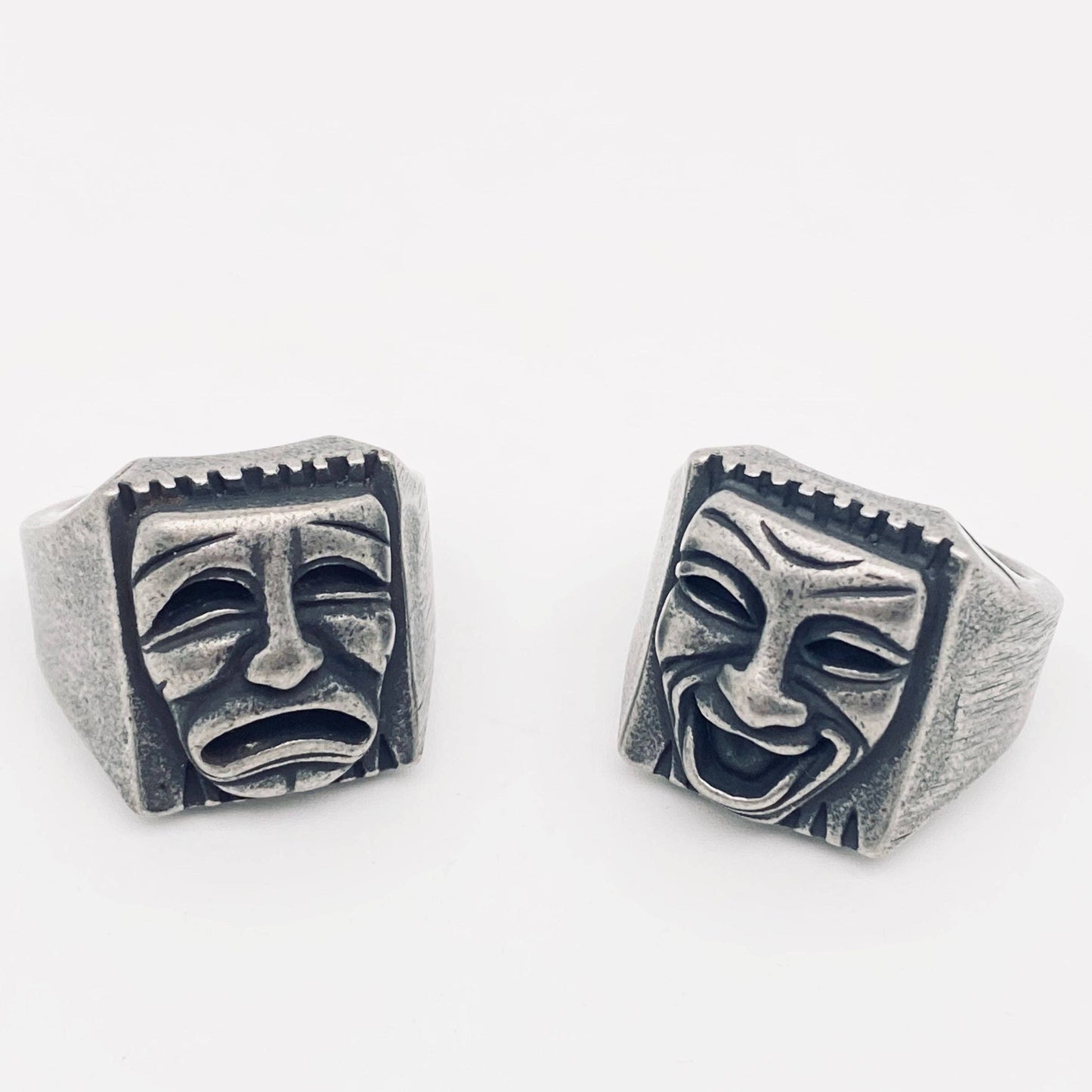 Comedy/Tragedy Ring 🎭 Stainless Steel Smiling Face and Crying Face Ring