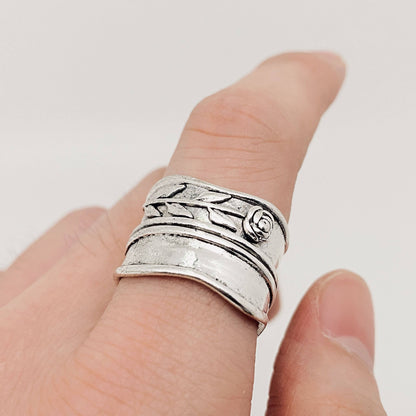 Wide Version Vintage Rose Ring