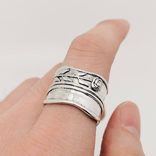 Wide Version Vintage Rose Ring