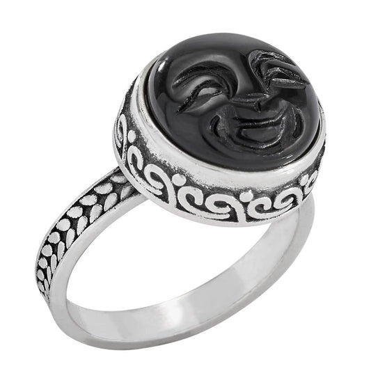 Dark Side Of The Moon Onyx and Sterling Silver Ring