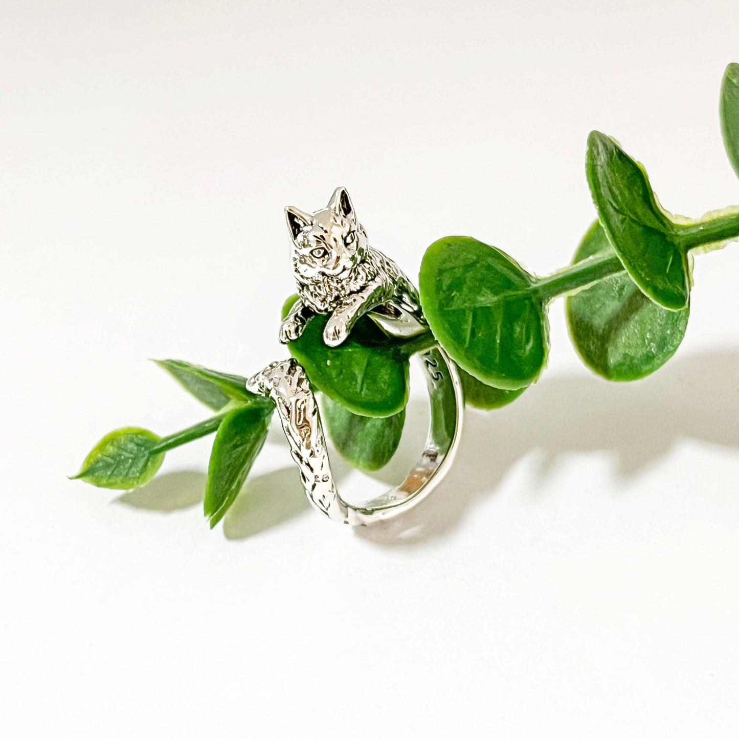 Cat Adjustable Open Ring