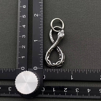 Ouroboros Stainless Steel Snake Pendant on Chain