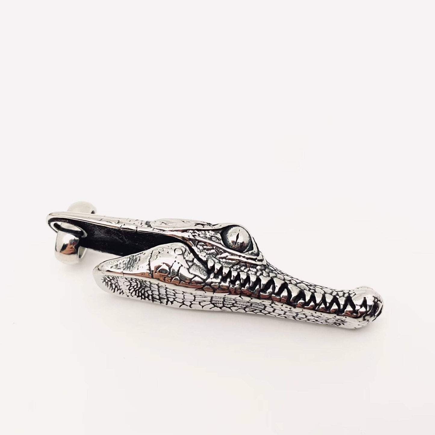 Crocodile Head Titanium Steel Pendant on Chain