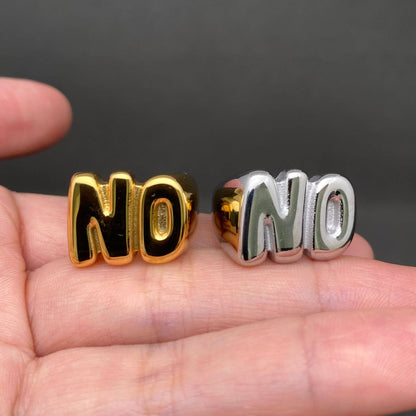 'NO' 18K Gold Plated or Stainless Steel Ring