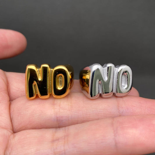 'NO' 18K Gold Plated or Stainless Steel Ring