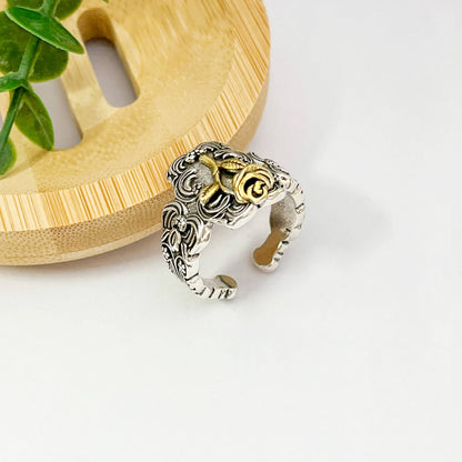 Vintage Rose Hip-Hop Adjustable Open Ring