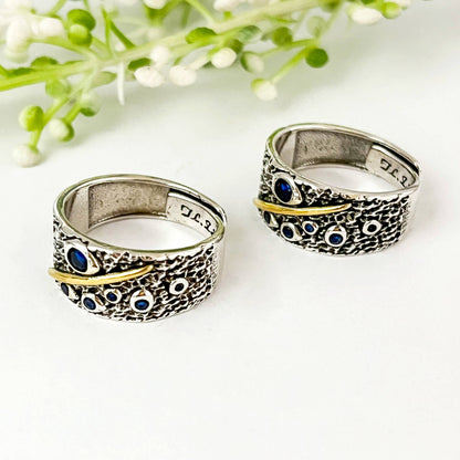 Starry Sky Wide Adjustable Open Ring