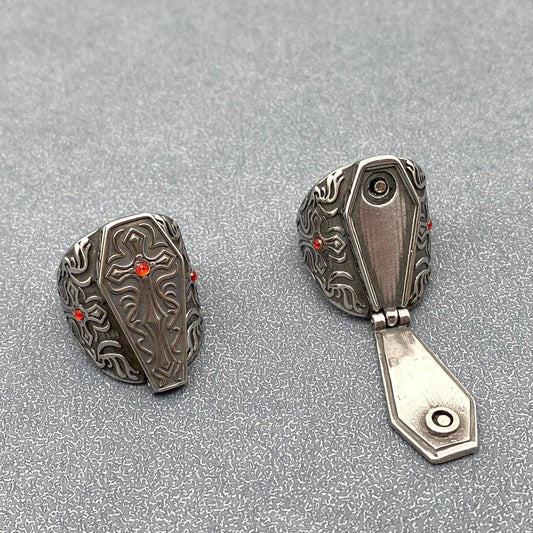 Opening Coffin Stainless Steel Ring