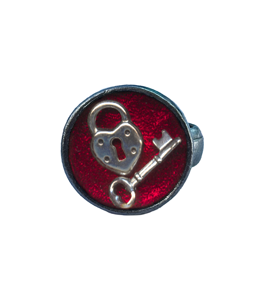 Ring - Shadow Box Lock and Key - Red