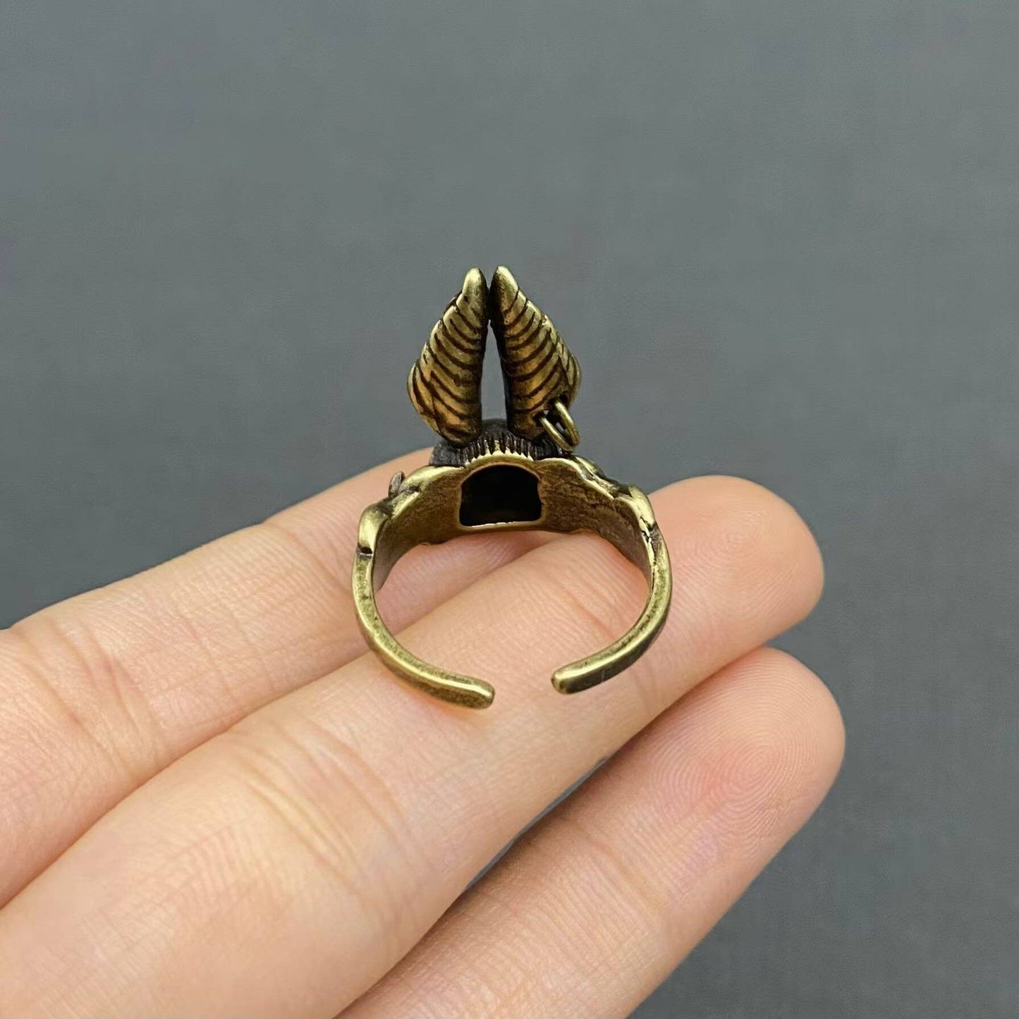Vintage Rabbit Head Bronze Adjustable Ring