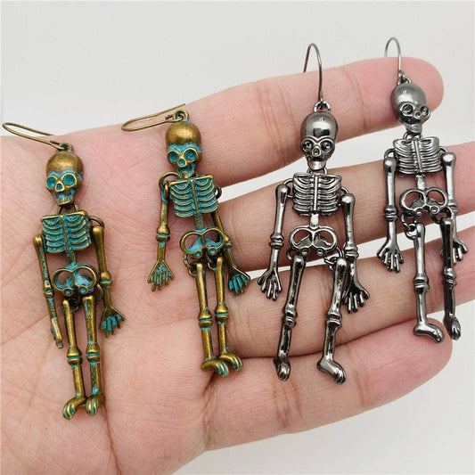 Dancing Skeleton Jointed Dangle Earrings