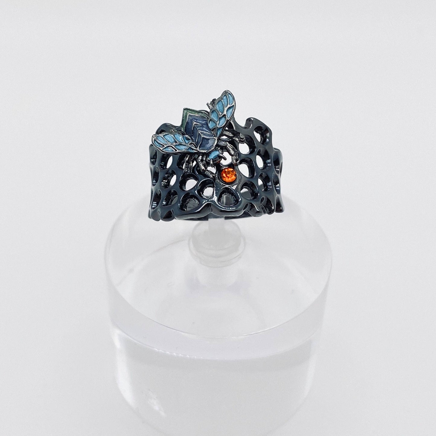 Blue Bee Hive Ring