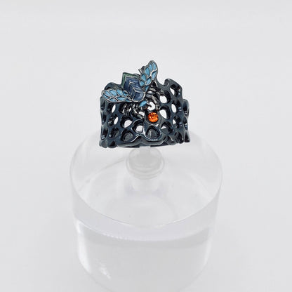 Blue Bee Hive Ring