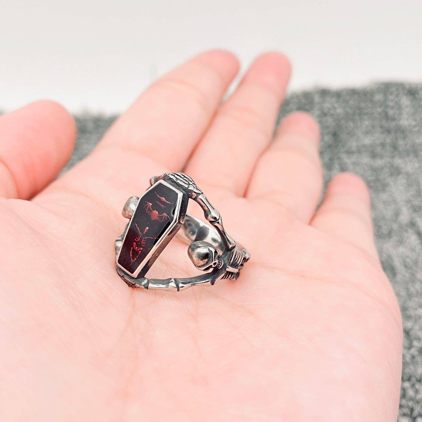 Vampire Coffin Stainless Steel Ring