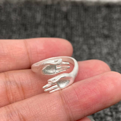 Frosted Hands Adjustable Ring