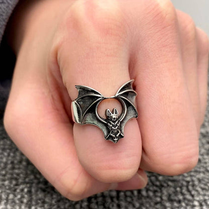 Stainless Steel Bat Ring